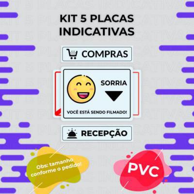 Kit 5 Placas Indicativas