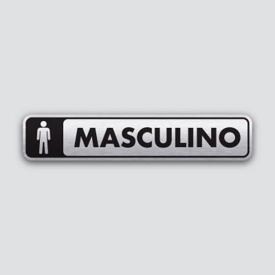 Placa Banheiro Masculino 250X50Mm